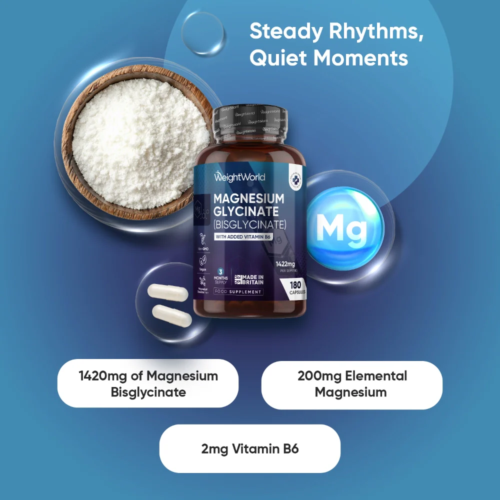 Magnesium Glycinate (Bisglycinate) 180 Capsules - Image 2