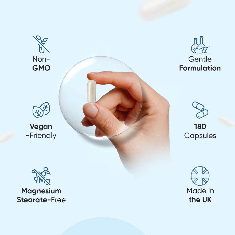 Magnesium Glycinate (Bisglycinate) 180 Capsules - Image 3