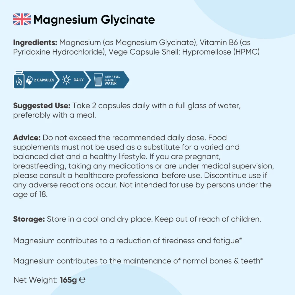 Magnesium Glycinate (Bisglycinate) 180 Capsules - Image 6
