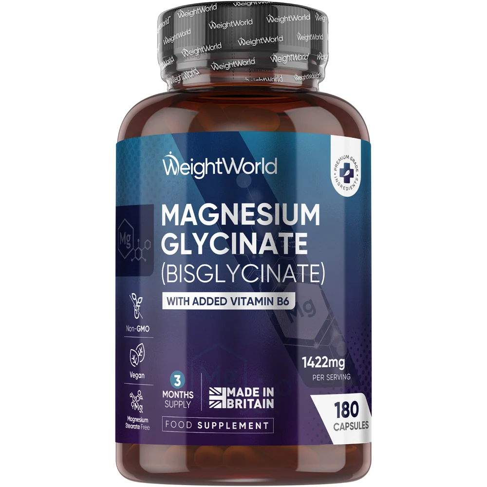 Magnesium Glycinate (Bisglycinate) 180 Capsules