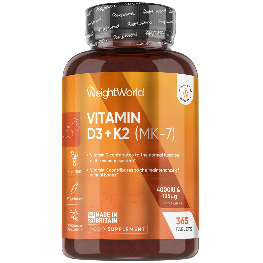 Vitamin D3 + K2 (MK7) 365 Tablets